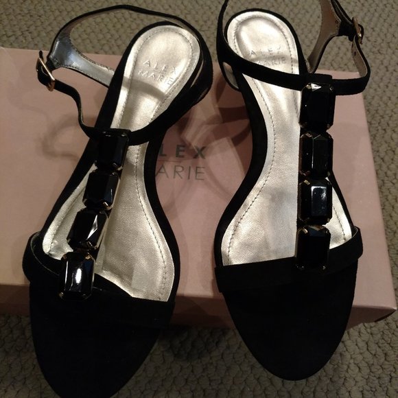 "HOST PICK" - NWOT - Black Jeweled Sandals by Alex Marie Sz 8.5 - Picture 2 of 14